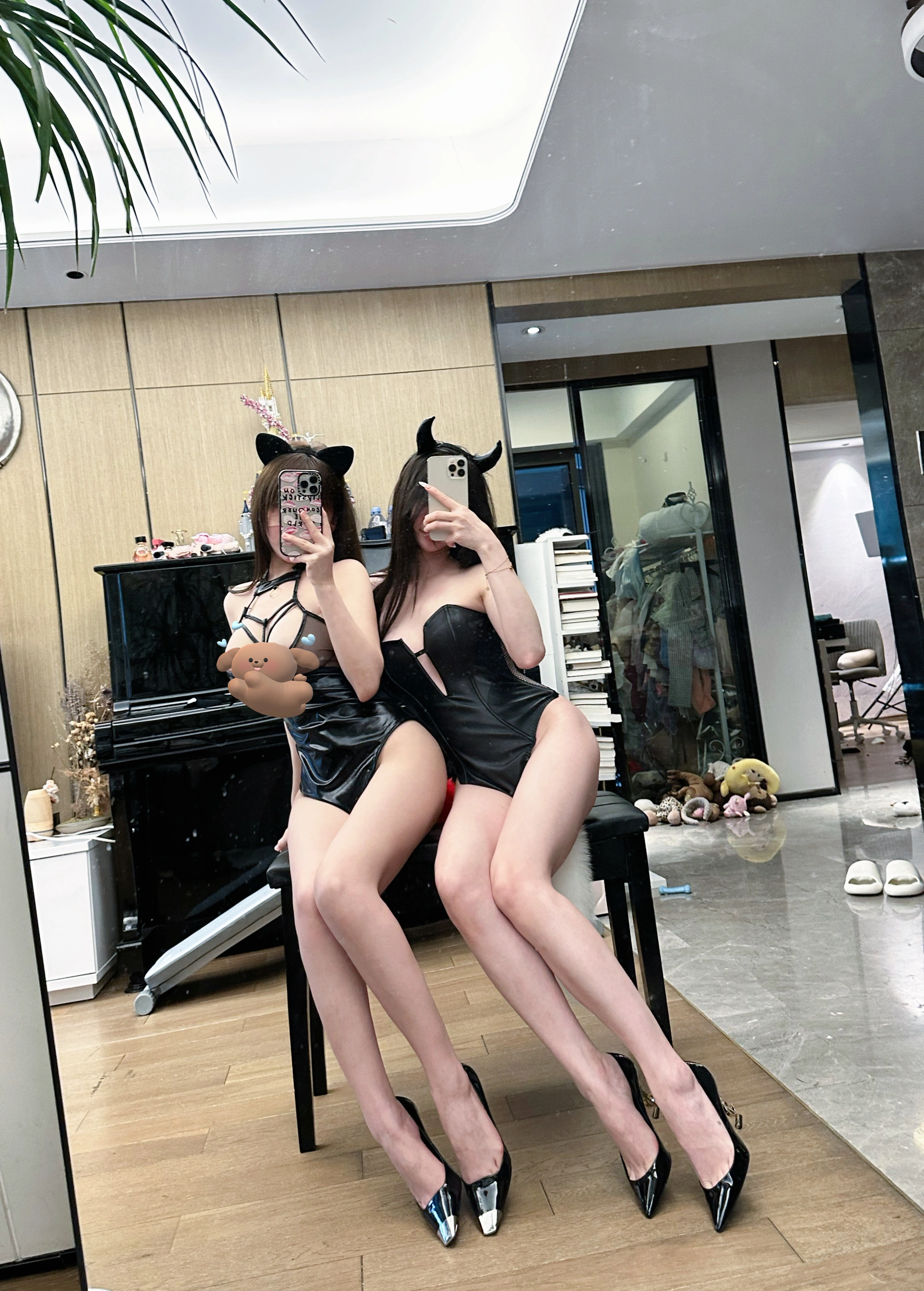 031.奔跑的晶骡儿-微密圈系列 黑色姐妹花 3